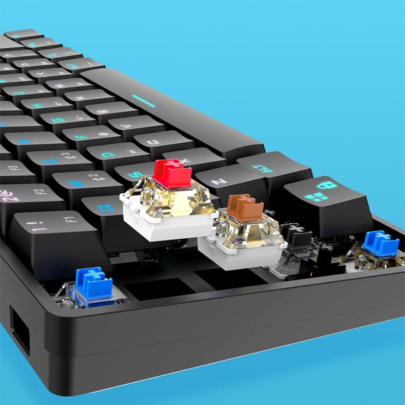 Wireless Bluetooth Mechanical Keyboard – Colorful PBT Keycaps, Compact Design, Compatible with PC, Laptop & Tablet - SUN SHINE STORE