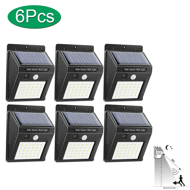 6/30 LED Solar Light PIR Motion Sensor Wall Light Outdoor Solar Lamp Waterproof Solar Powered Sunlight Street Lamp Garden Decor - SUN SHINE STORE