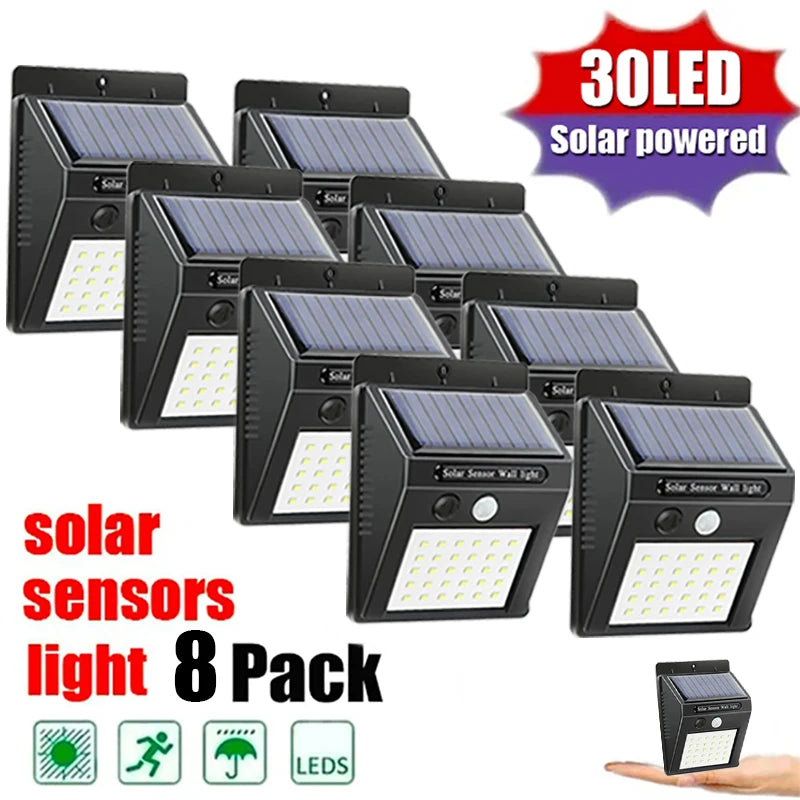 6/30 LED Solar Light PIR Motion Sensor Wall Light Outdoor Solar Lamp Waterproof Solar Powered Sunlight Street Lamp Garden Decor - SUN SHINE STORE