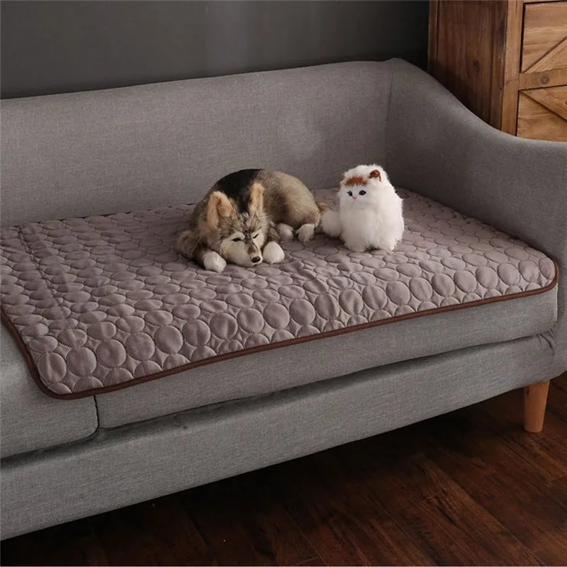 Dog Cooling Mat Summer Breathable Washable Pet Bed Pad for Small Medium Large Dogs Cats Sofa Car