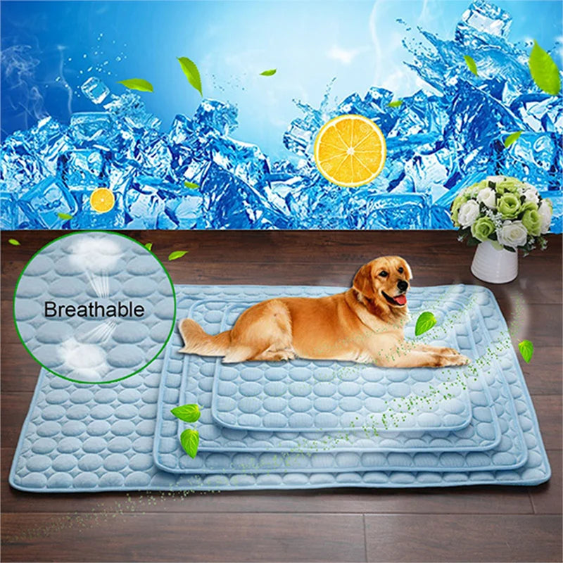 Dog Cooling Mat Summer Breathable Washable Pet Bed Pad for Small Medium Large Dogs Cats Sofa Car