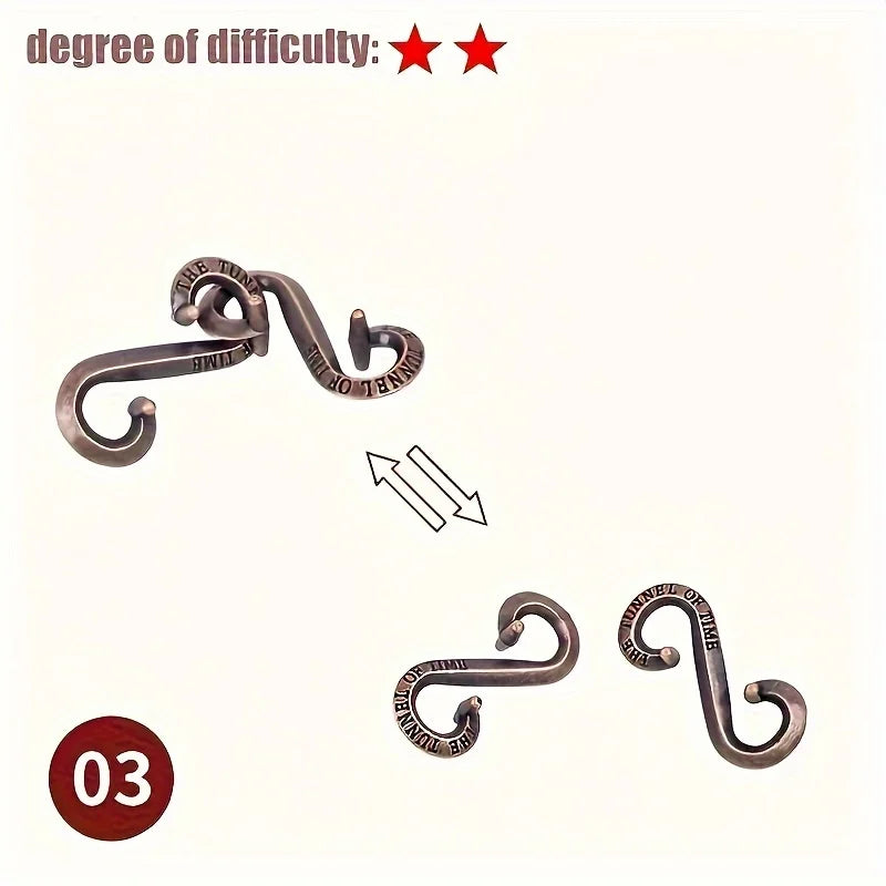 A classic intellectual metal puzzle toy, a difficult educational game toy for Christmas, Thanksgiving and birthday gifts - SUN SHINE STORE