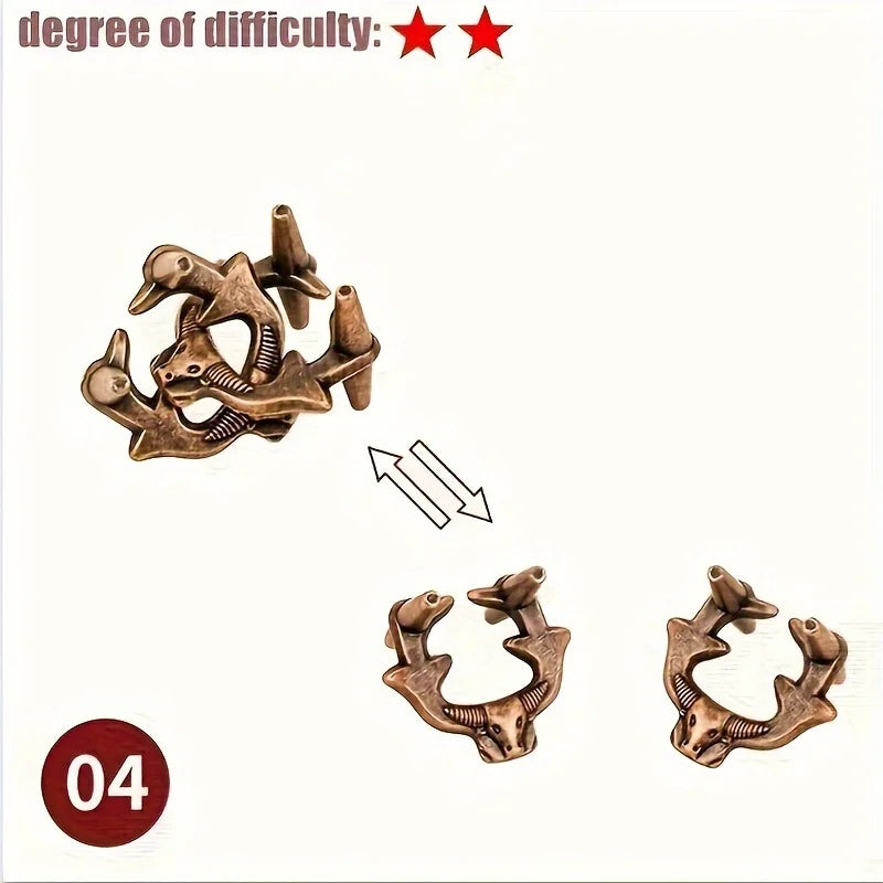 A classic intellectual metal puzzle toy, a difficult educational game toy for Christmas, Thanksgiving and birthday gifts - SUN SHINE STORE
