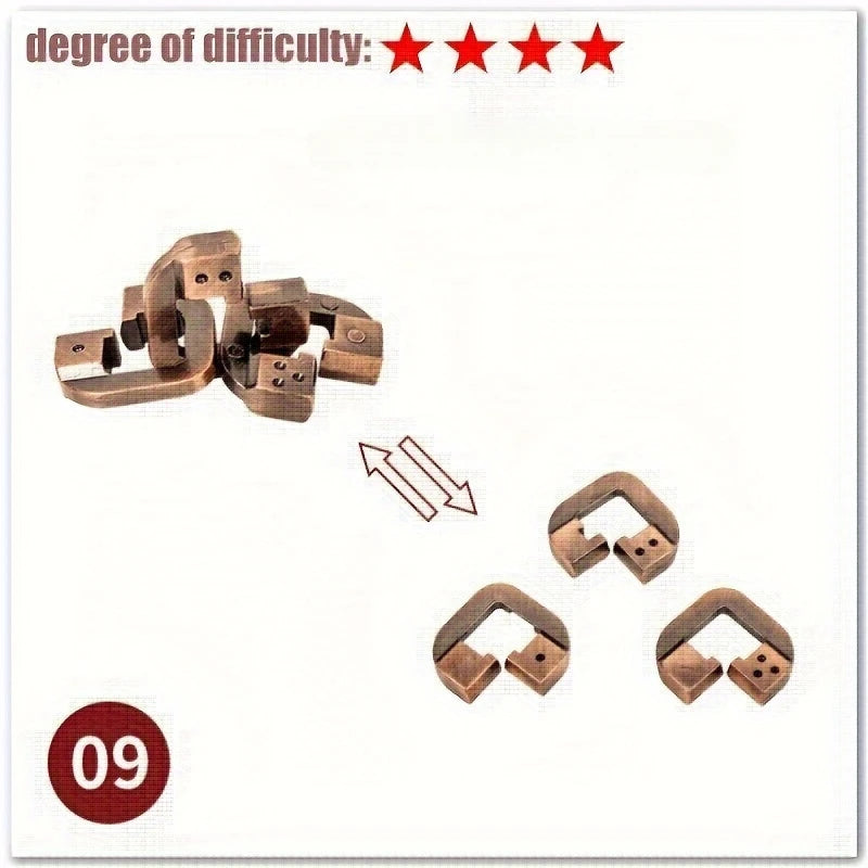A classic intellectual metal puzzle toy, a difficult educational game toy for Christmas, Thanksgiving and birthday gifts - SUN SHINE STORE