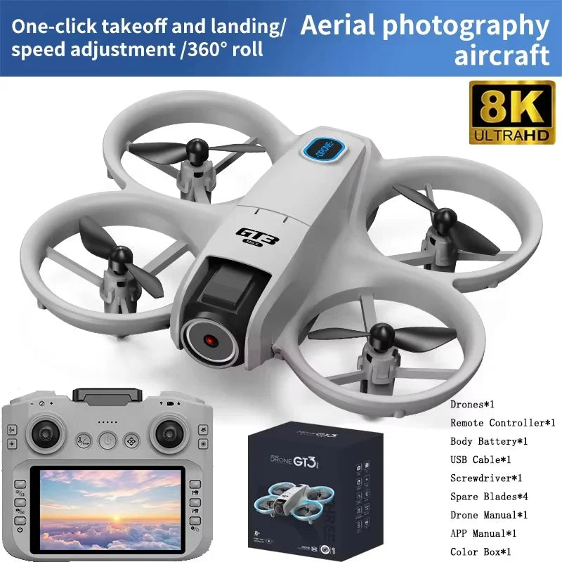 2025New GT3 MAX Drone 8K HD 4.3" Remote Control Headless Mode Helicopter 360° Flip Quadcopter Toys Mini Drone Fors Kid Toy Gifts - SUN SHINE STORE