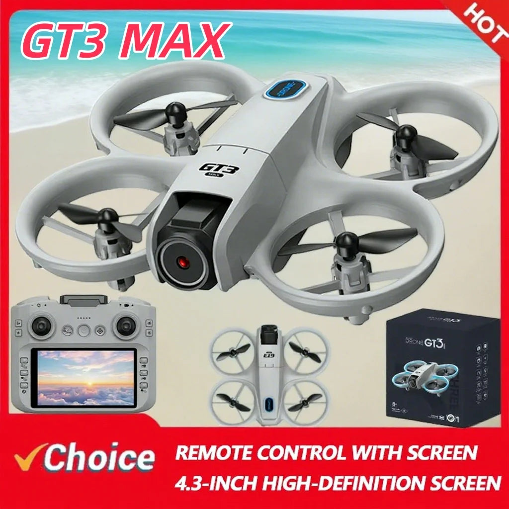2025New GT3 MAX Drone 8K HD 4.3" Remote Control Headless Mode Helicopter 360° Flip Quadcopter Toys Mini Drone Fors Kid Toy Gifts - SUN SHINE STORE