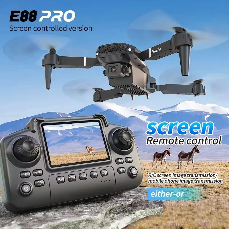 E88 Pro 8K GPS Drone with Dual HD Camera & Remote Display Controller