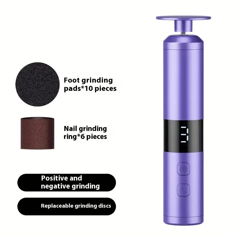 3-Speed Speed Adjustment, LCD Display Screen, 16 Interchangeable Heads for Home/Foot and Hand Care, Fast Charging - SUN SHINE STORE