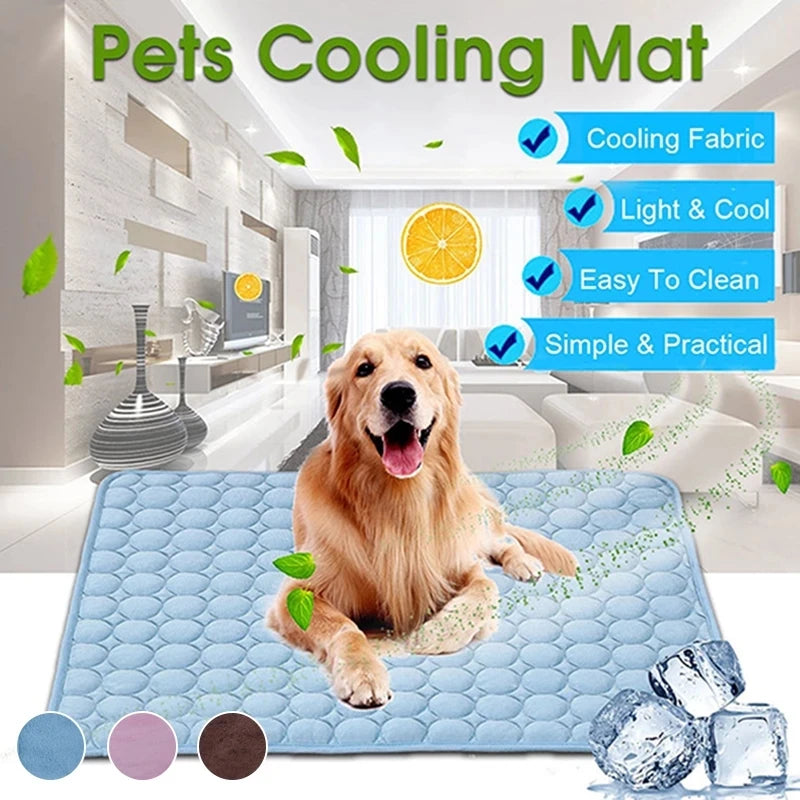 Dog Cooling Mat Summer Breathable Washable Pet Bed Pad for Small Medium Large Dogs Cats Sofa Car
