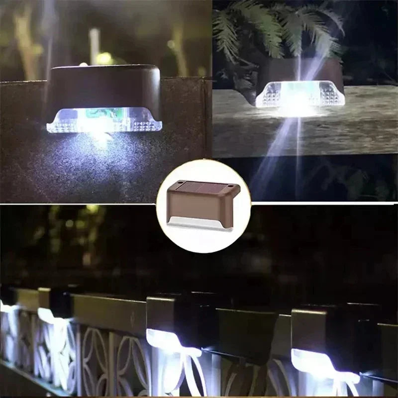 Solar Step Lights - Waterproof Outdoor LED Deck, Stair, Fence & Patio Security Warm Accent Lamps - SUN SHINE STORE