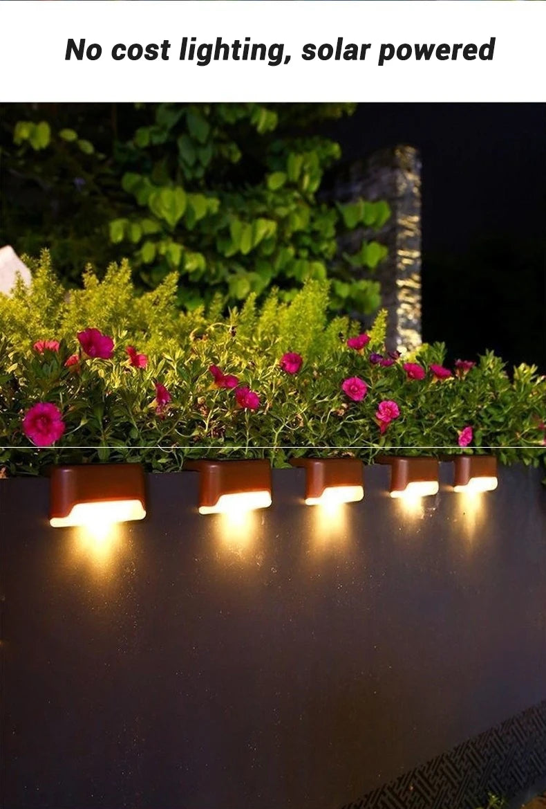 Solar Step Lights - Waterproof Outdoor LED Deck, Stair, Fence & Patio Security Warm Accent Lamps - SUN SHINE STORE