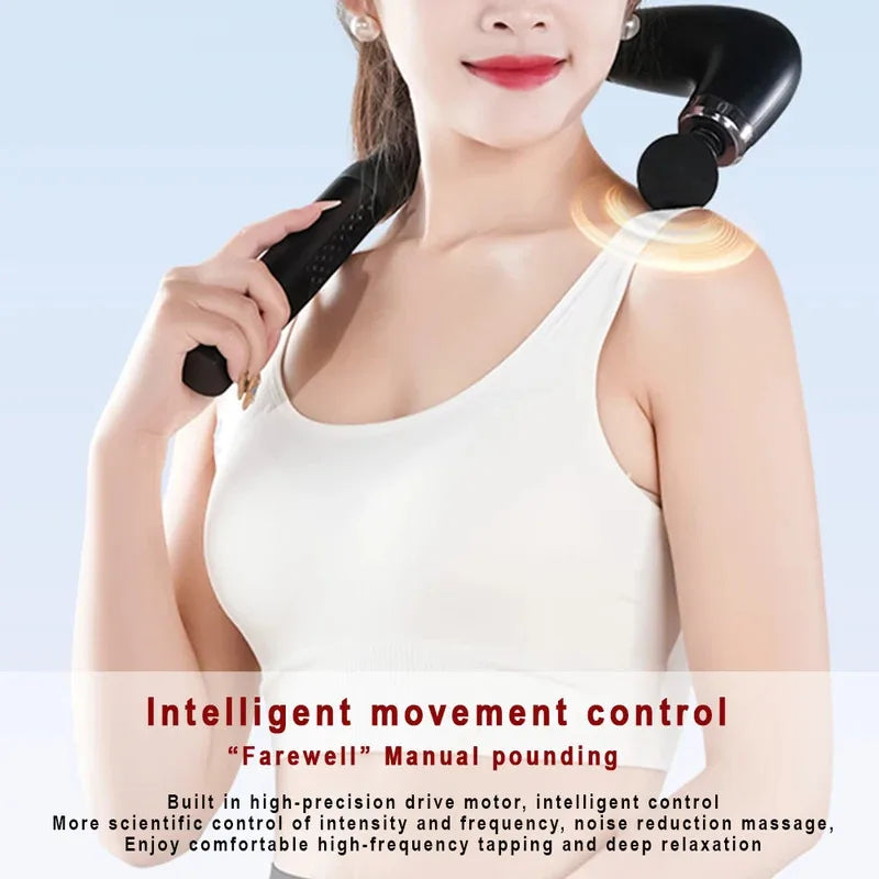 New Smart Fascia Gun Electric Massager Massage Hammer Electric Fascia Gun Home Handheld Hammer Back Artifact Christmas Gift