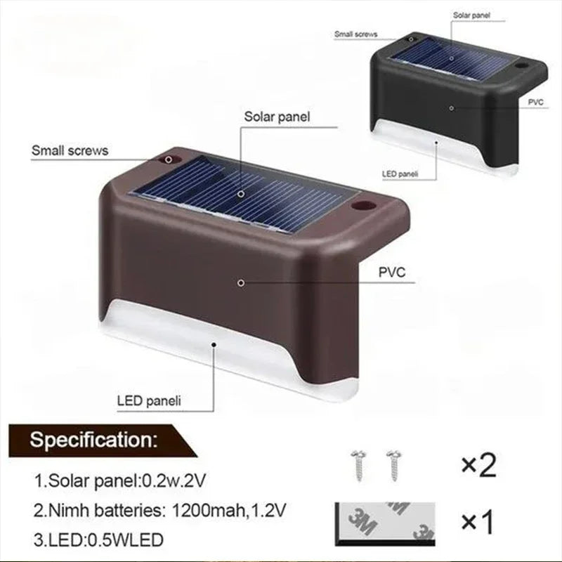 Solar Step Lights - Waterproof Outdoor LED Deck, Stair, Fence & Patio Security Warm Accent Lamps - SUN SHINE STORE