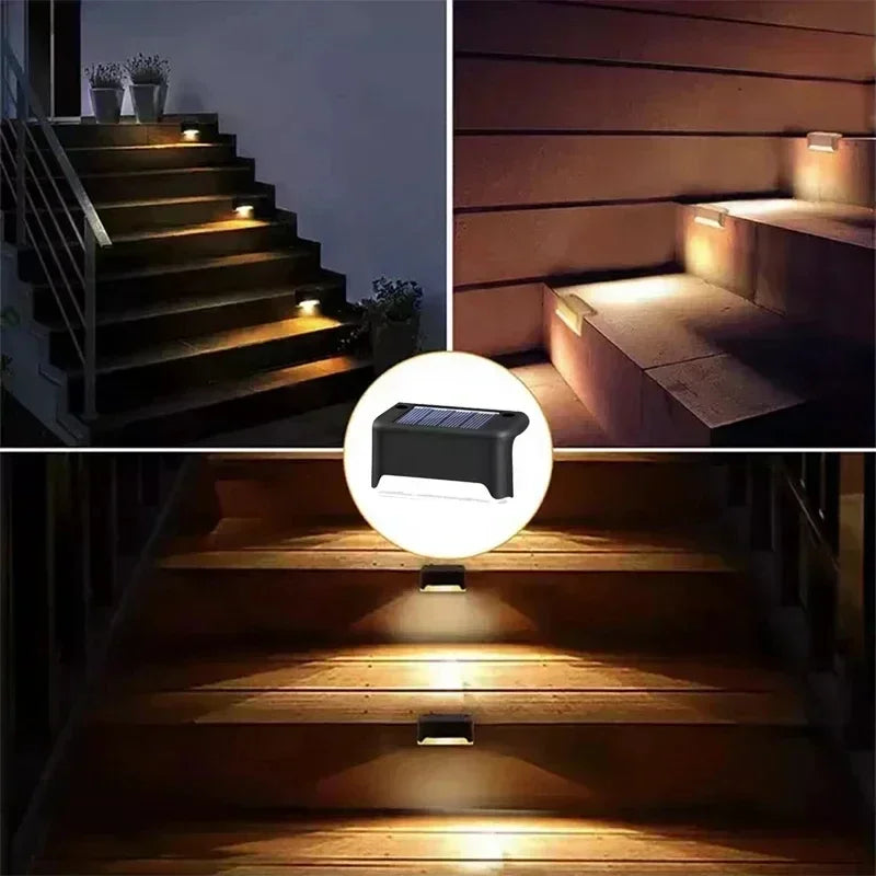 Solar Step Lights - Waterproof Outdoor LED Deck, Stair, Fence & Patio Security Warm Accent Lamps - SUN SHINE STORE