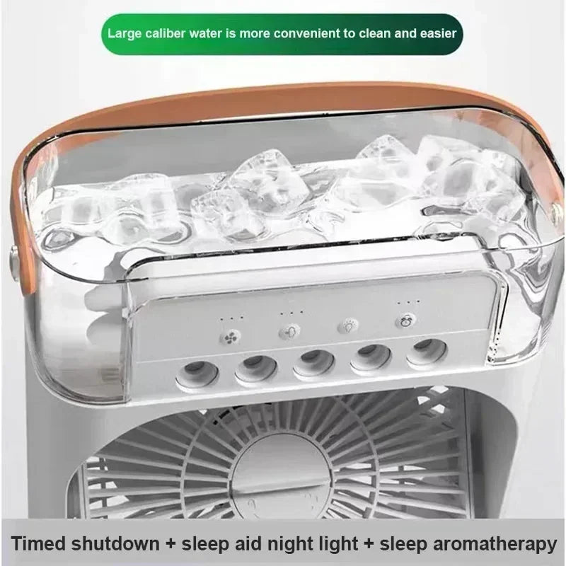 3 In 1 New Fan AIr Conditioner Household Small Air Cooler LED Night Light Portable Humidifier Air Adjustment Fan Office Home Fan - SUN SHINE STORE
