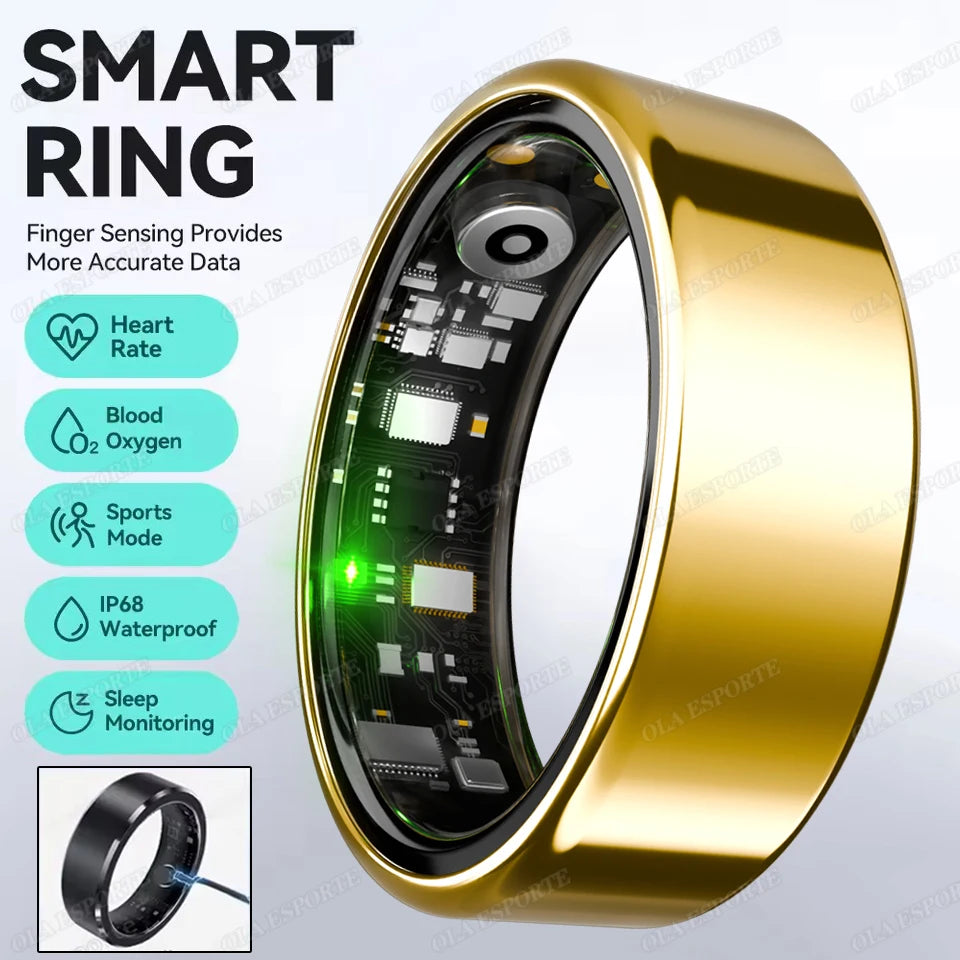 Smart Ring Health Tracker with Portable Charging Case – 24/7 Heart Rate, SpO2 & Sleep Monitor (5ATM / IP68 Waterproof) - SUN SHINE STORE
