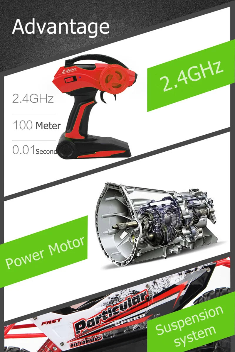 1:12 / 1:16 4WD RC Car 2.4G Radio Control Car Buggy Off-Road Remote Control Cars Trucks Boys Toys for Children