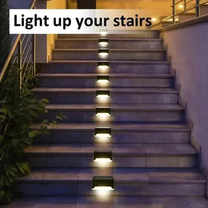 Solar Step Lights - Waterproof Outdoor LED Deck, Stair, Fence & Patio Security Warm Accent Lamps - SUN SHINE STORE