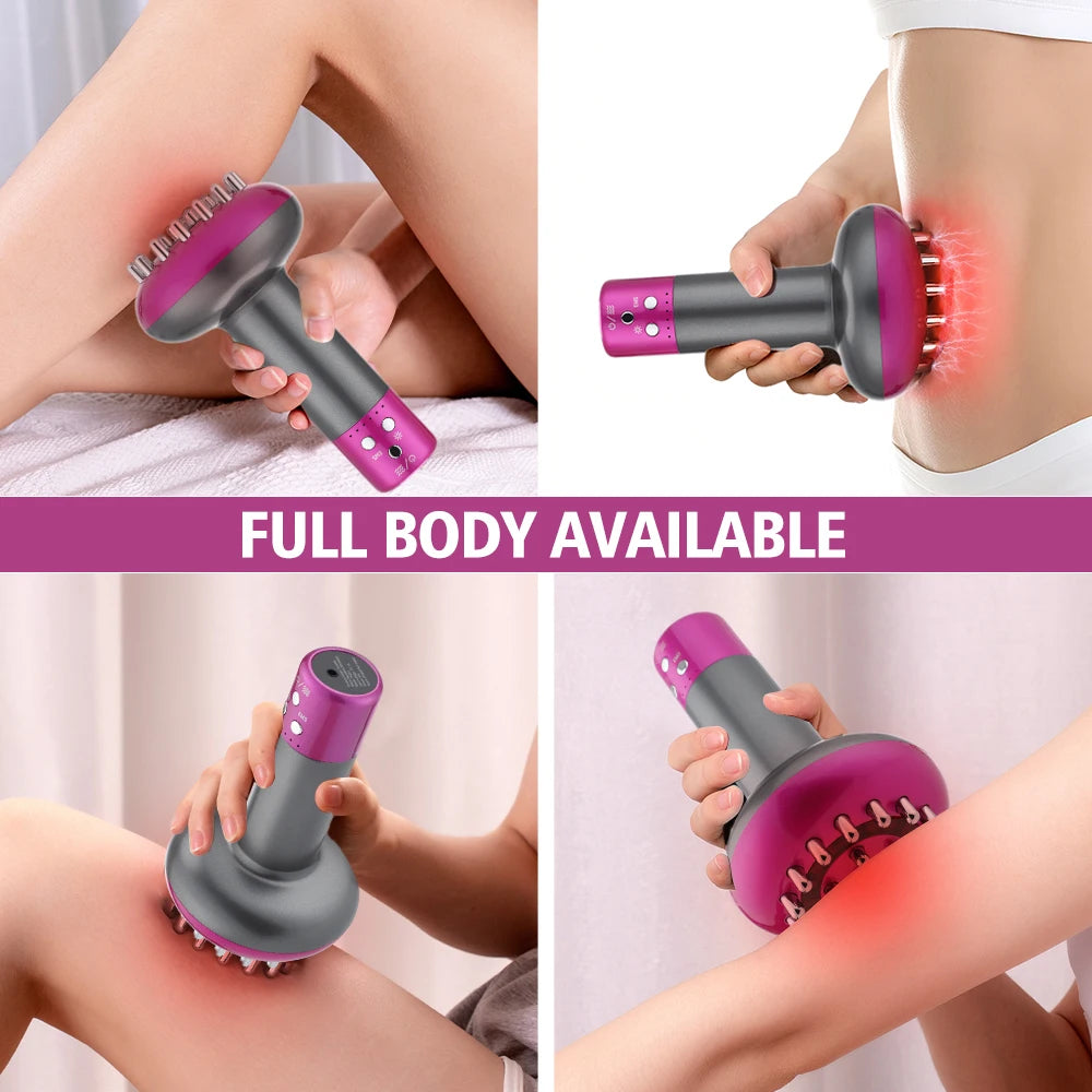 Smart Meridian Brush Abdome Massager Wireless Hot Compress Anti Cellulite Back Dredging Meridian Thermal Moxibustion Slimming