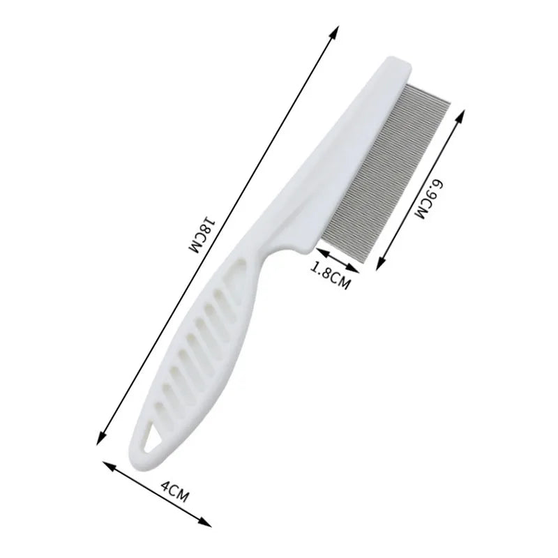 Flea Comb Dog Cat Hair Removal Brush Stainless Steel Dense Teeth Comb Pet Dematting Grooming Cleaning Supplies for Dog and Cat