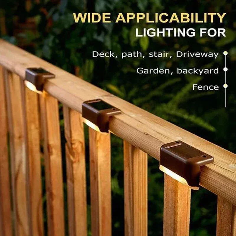 Solar Step Lights - Waterproof Outdoor LED Deck, Stair, Fence & Patio Security Warm Accent Lamps - SUN SHINE STORE