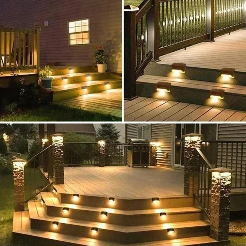 Solar Step Lights - Waterproof Outdoor LED Deck, Stair, Fence & Patio Security Warm Accent Lamps - SUN SHINE STORE
