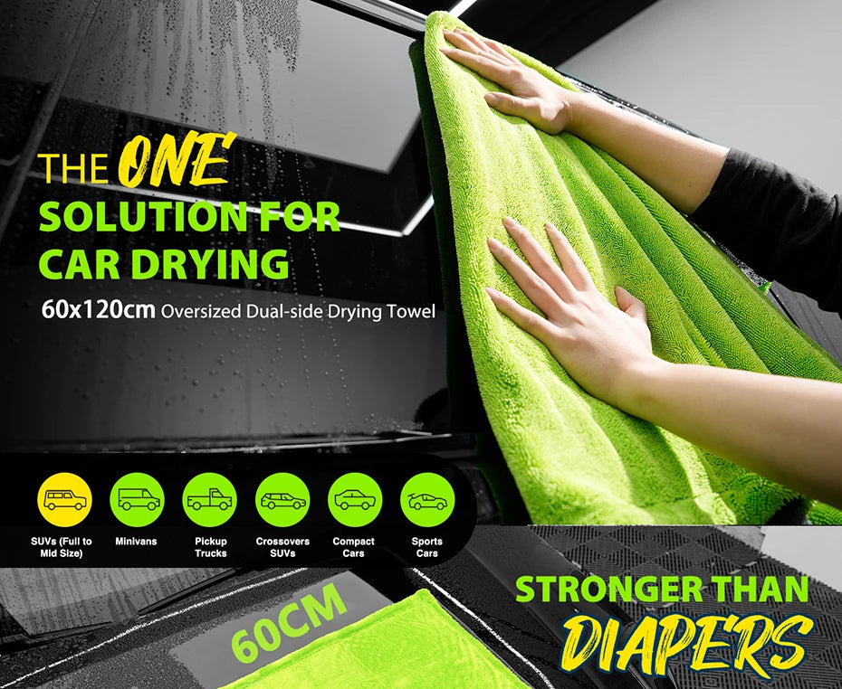 DryMaxPro 1000GSM Oversized Microfiber Car Drying Towel