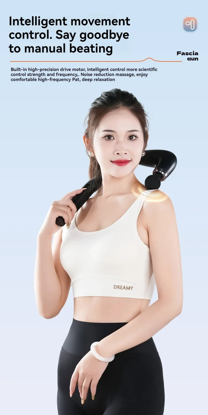 New Smart Fascia Gun Electric Massager Massage Hammer Electric Fascia Gun Home Handheld Hammer Back Artifact Christmas Gift