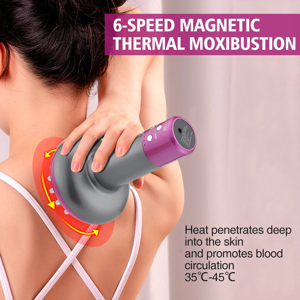 Smart Meridian Brush Abdome Massager Wireless Hot Compress Anti Cellulite Back Dredging Meridian Thermal Moxibustion Slimming