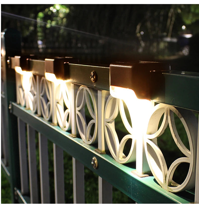 Solar Step Lights - Waterproof Outdoor LED Deck, Stair, Fence & Patio Security Warm Accent Lamps - SUN SHINE STORE