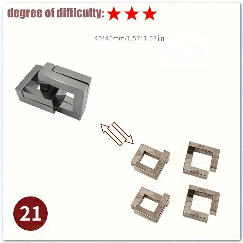 A classic intellectual metal puzzle toy, a difficult educational game toy for Christmas, Thanksgiving and birthday gifts - SUN SHINE STORE