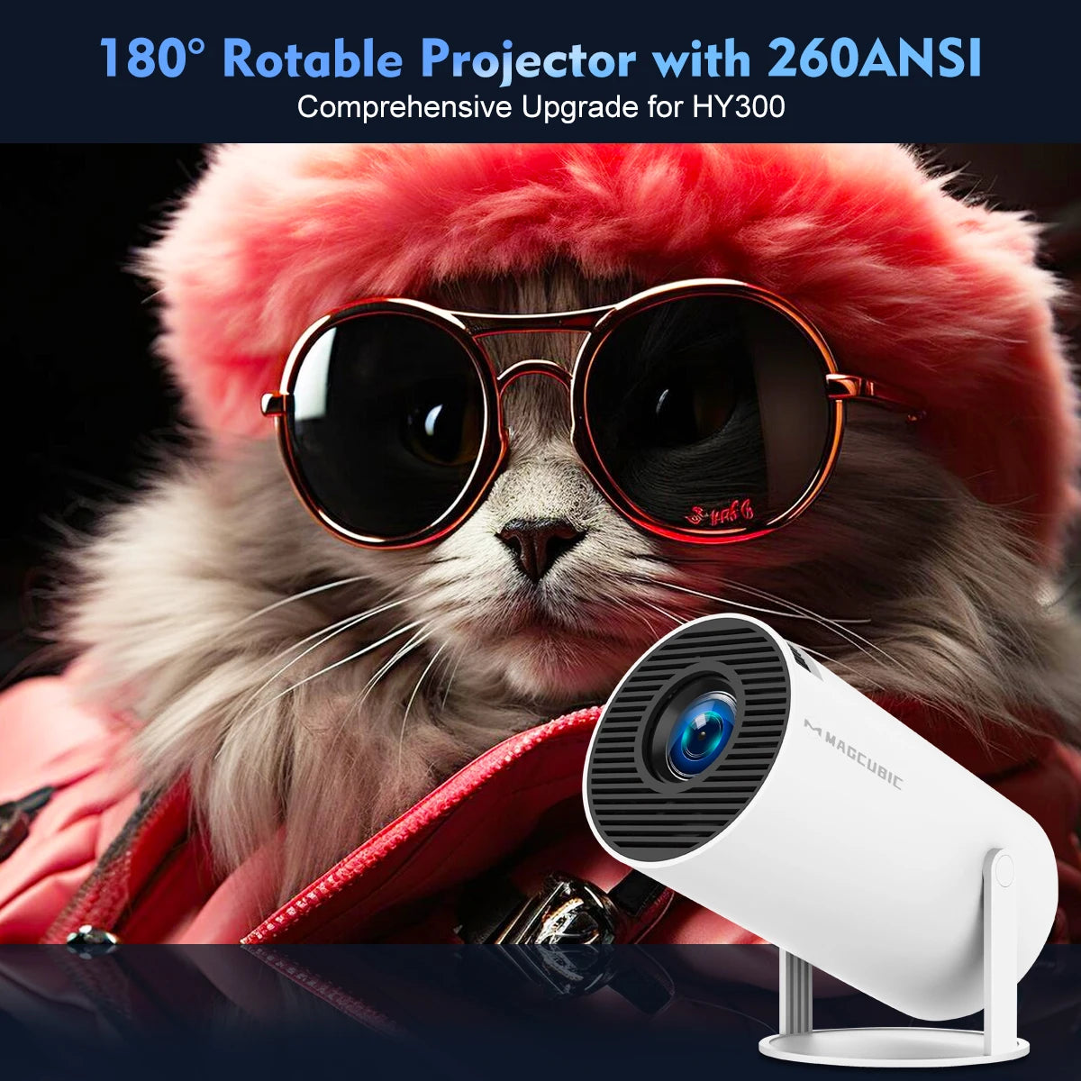 Android Projector Magcubic HY300 Ultra 4K Support WiFi 6 Bluetooth Portable Home Cinema - SUN SHINE STORE