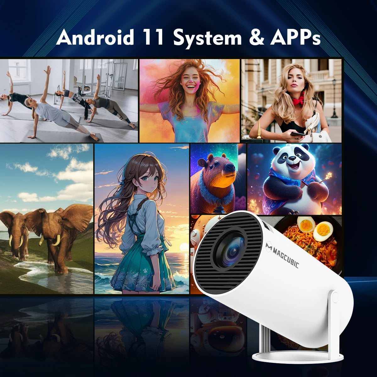 Android Projector Magcubic HY300 Ultra 4K Support WiFi 6 Bluetooth Portable Home Cinema - SUN SHINE STORE