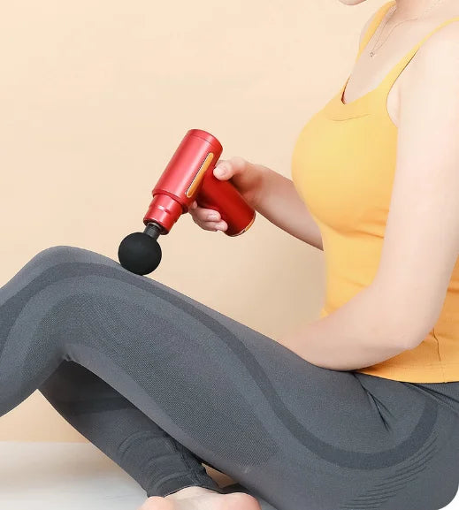 Mini Massage Gun - Upgraded Deep Tissue Pocket Muscle Massager with Smart Pressure Sensor & 4 Heads