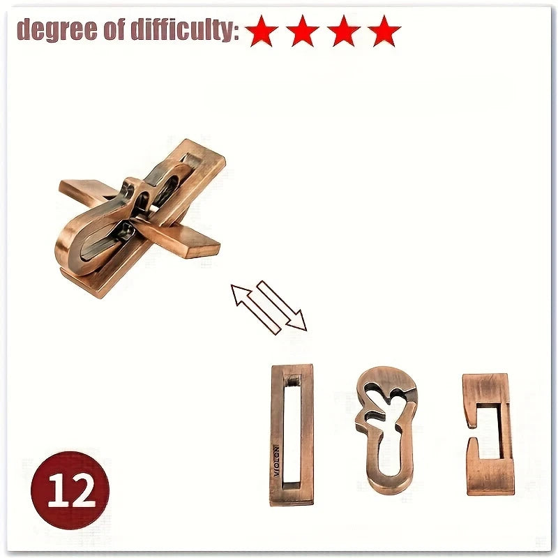 A classic intellectual metal puzzle toy, a difficult educational game toy for Christmas, Thanksgiving and birthday gifts - SUN SHINE STORE
