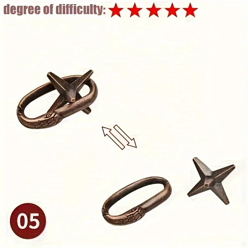 A classic intellectual metal puzzle toy, a difficult educational game toy for Christmas, Thanksgiving and birthday gifts - SUN SHINE STORE