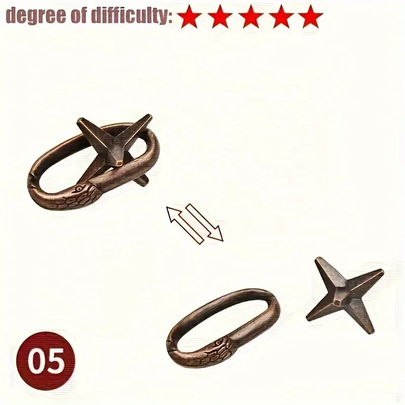 A classic intellectual metal puzzle toy, a difficult educational game toy for Christmas, Thanksgiving and birthday gifts - SUN SHINE STORE