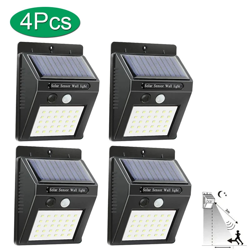 6/30 LED Solar Light PIR Motion Sensor Wall Light Outdoor Solar Lamp Waterproof Solar Powered Sunlight Street Lamp Garden Decor - SUN SHINE STORE