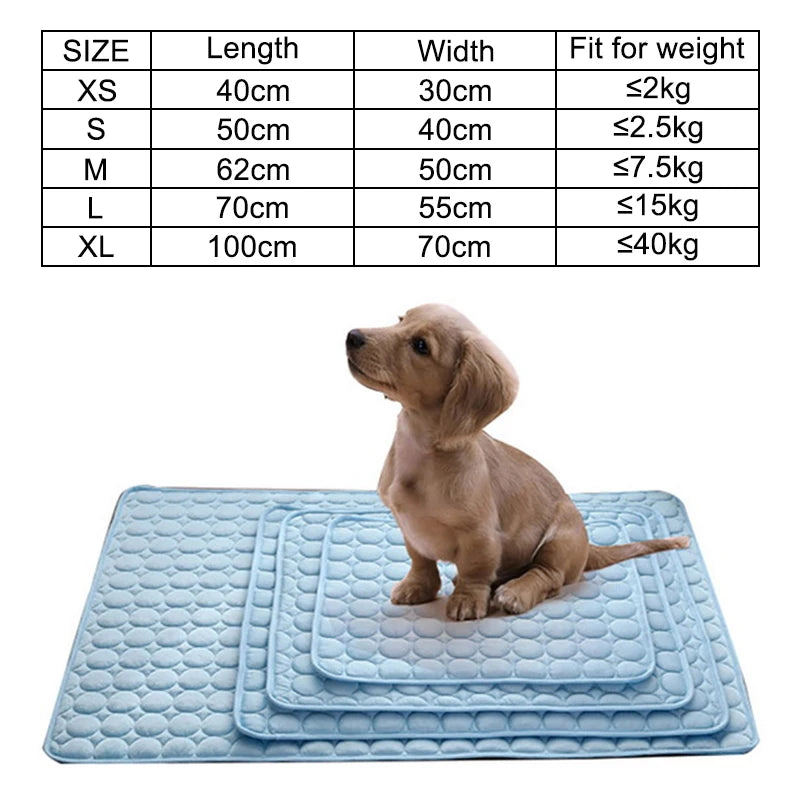 Dog Cooling Mat Summer Breathable Washable Pet Bed Pad for Small Medium Large Dogs Cats Sofa Car