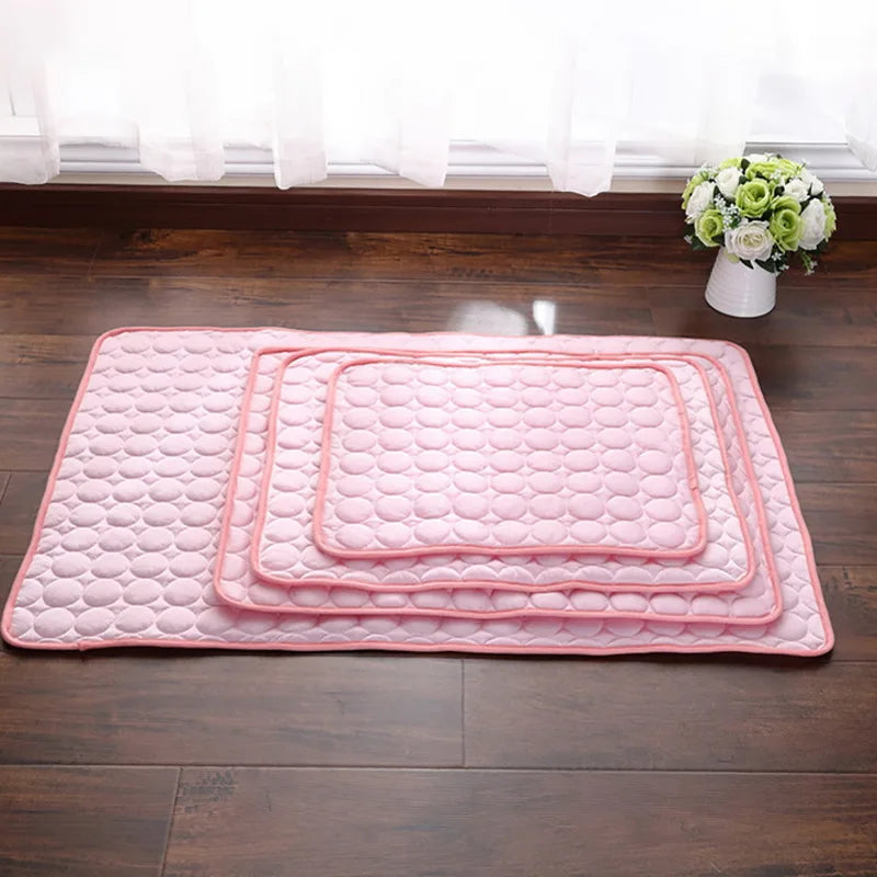 Dog Cooling Mat Summer Breathable Washable Pet Bed Pad for Small Medium Large Dogs Cats Sofa Car