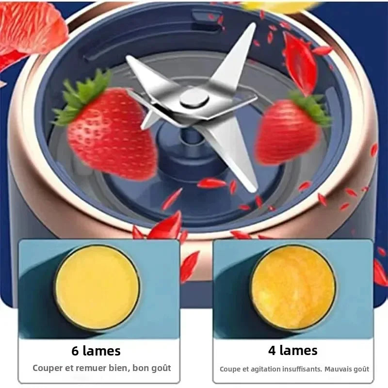 6 Color 400ml Portable USB Blender Electric Travel Juicer Cup For Smoothie Milkshake Kitchen Mini Mixer Tool - SUN SHINE STORE
