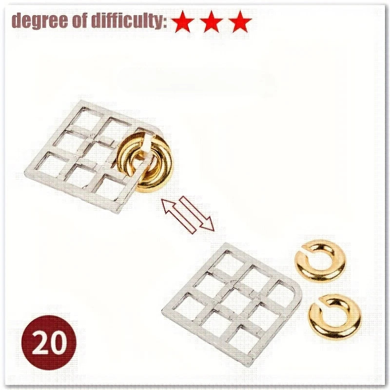 A classic intellectual metal puzzle toy, a difficult educational game toy for Christmas, Thanksgiving and birthday gifts - SUN SHINE STORE