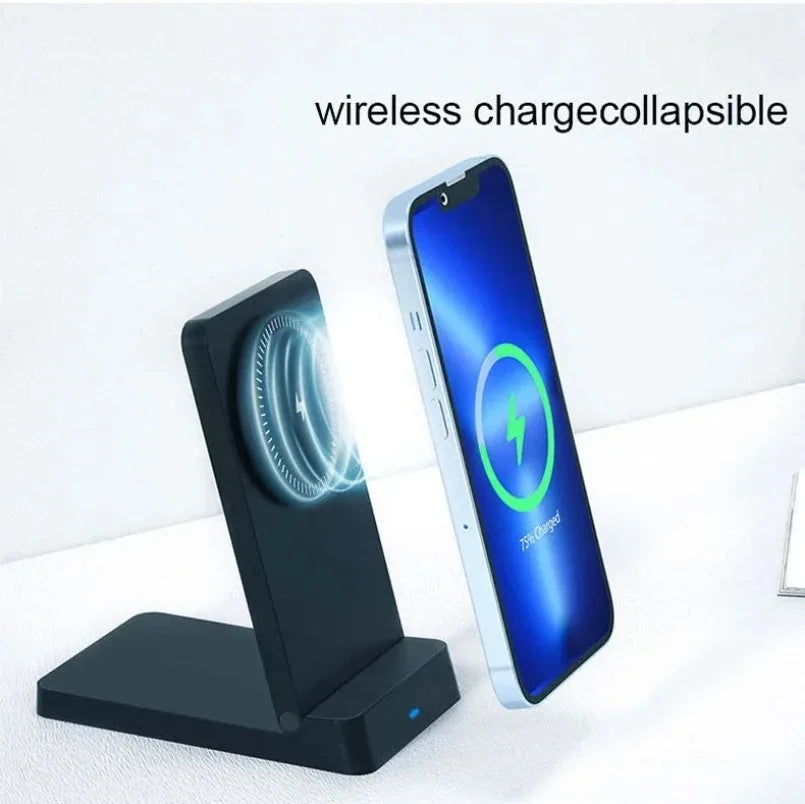 MagSafe Charger  Magnetic 30W Wireless Charger – Foldable Desktop Fast Charging Station with Phone Holder for MagSafe iPhone 16 / 15 / 14 / 13 / 12 Pro