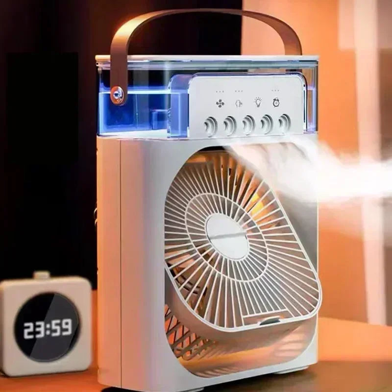 3 In 1 New Fan AIr Conditioner Household Small Air Cooler LED Night Light Portable Humidifier Air Adjustment Fan Office Home Fan - SUN SHINE STORE