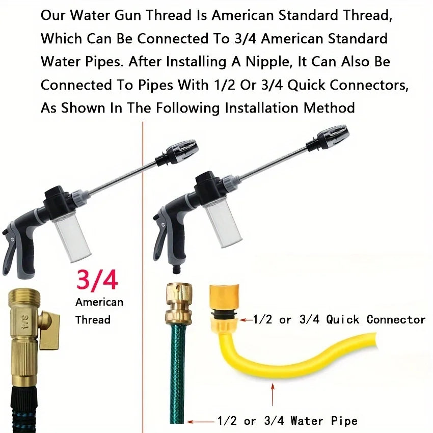 High-Pressure Car Washing Water Gun, External Cleaning Of RV, Foam Kettle Cleaning, Garden Water Hose Nozzle, Garden Shower, - SUN SHINE STORE