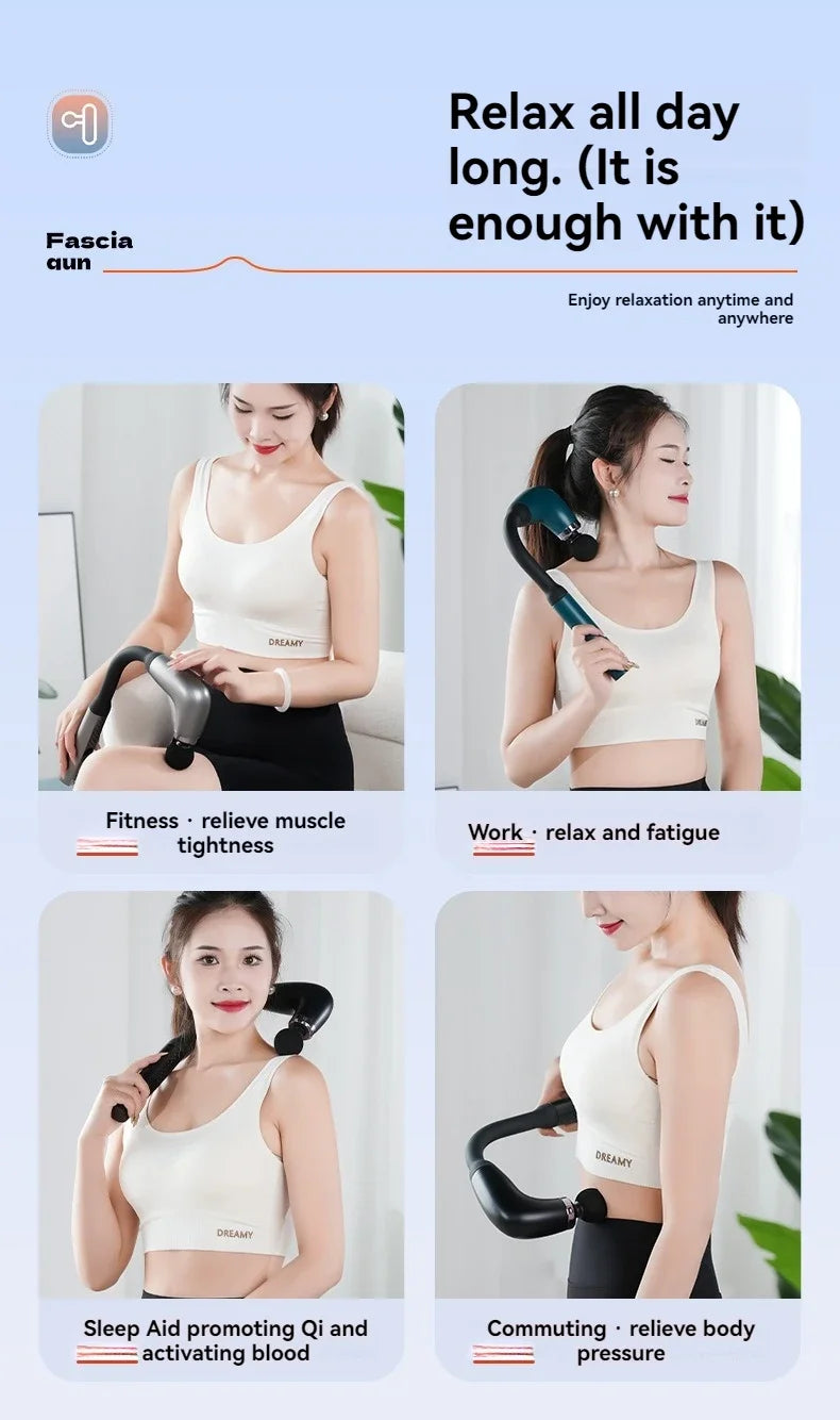 New Smart Fascia Gun Electric Massager Massage Hammer Electric Fascia Gun Home Handheld Hammer Back Artifact Christmas Gift