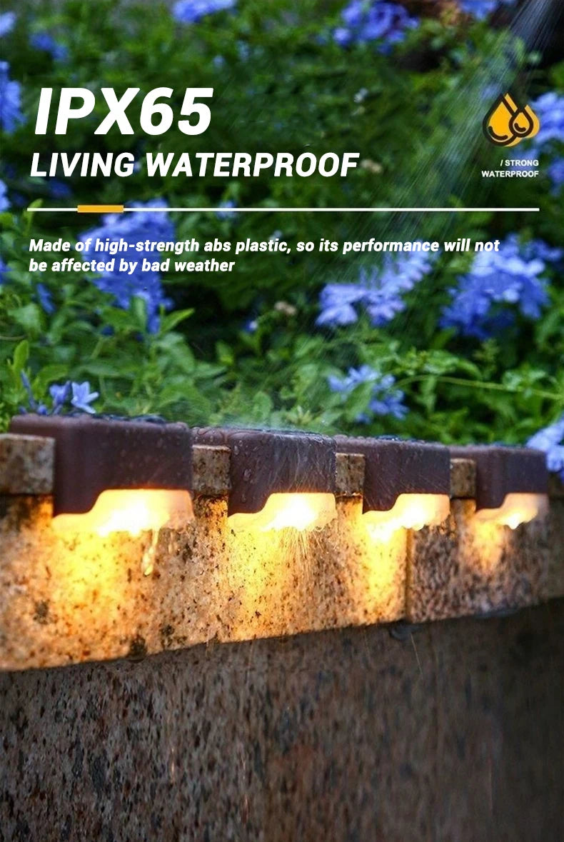 Solar Step Lights - Waterproof Outdoor LED Deck, Stair, Fence & Patio Security Warm Accent Lamps - SUN SHINE STORE