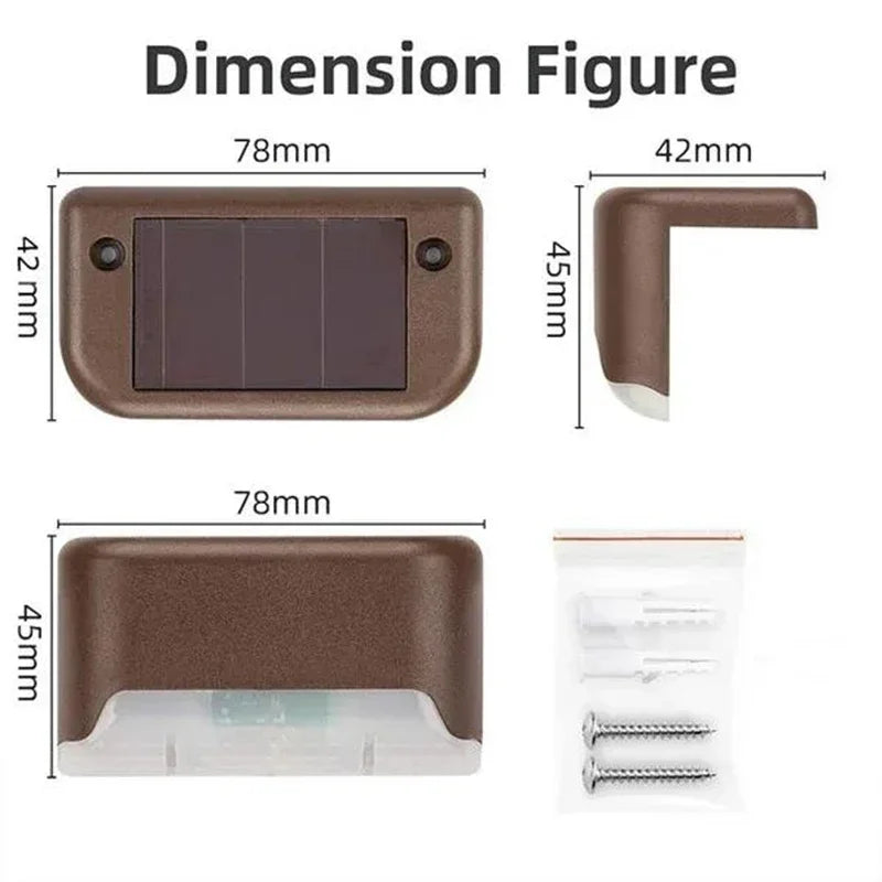 Solar Step Lights - Waterproof Outdoor LED Deck, Stair, Fence & Patio Security Warm Accent Lamps - SUN SHINE STORE