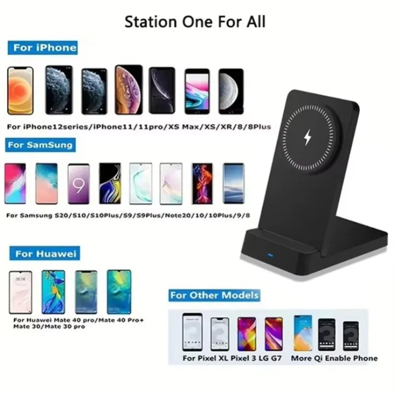 MagSafe Charger  Magnetic 30W Wireless Charger – Foldable Desktop Fast Charging Station with Phone Holder for MagSafe iPhone 16 / 15 / 14 / 13 / 12 Pro