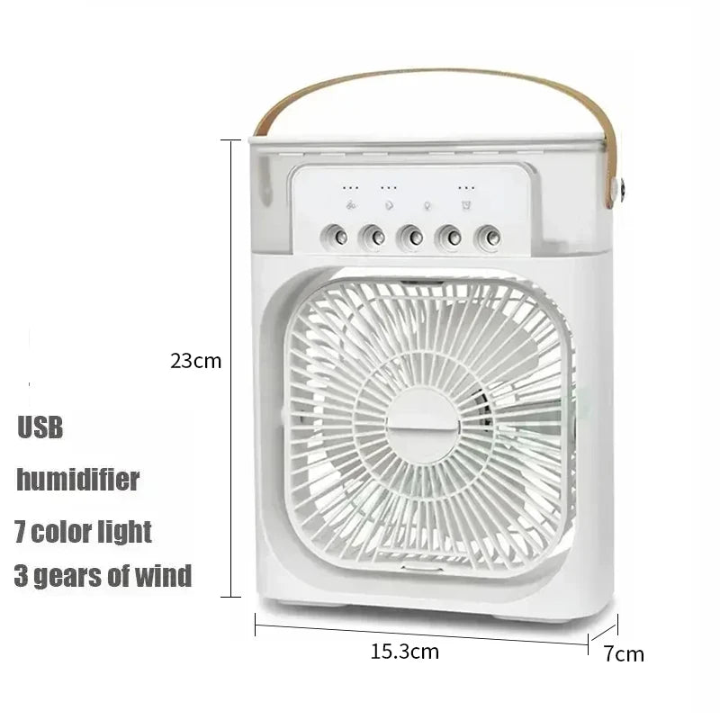 3 In 1 New Fan AIr Conditioner Household Small Air Cooler LED Night Light Portable Humidifier Air Adjustment Fan Office Home Fan - SUN SHINE STORE